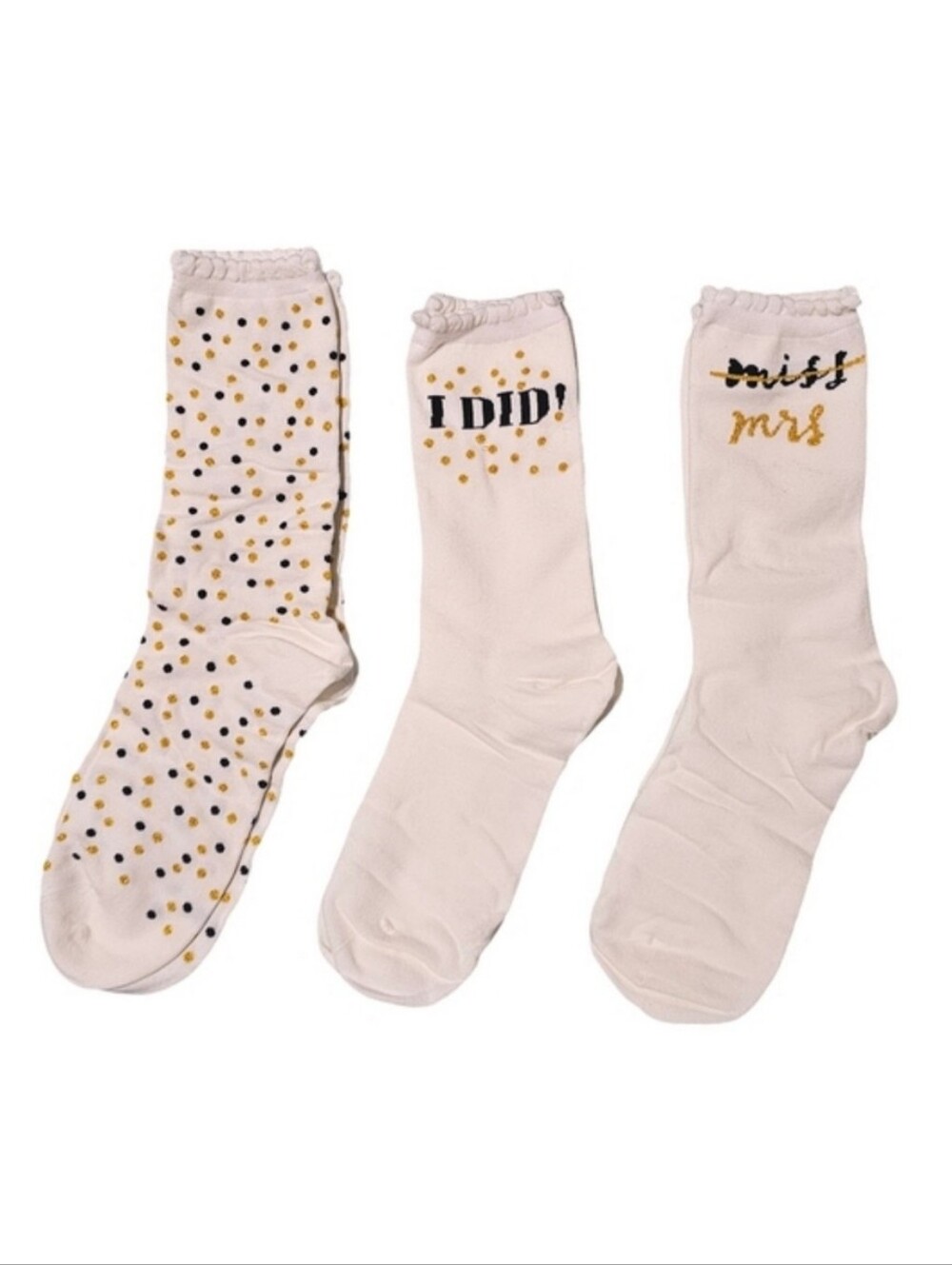 Kate Spade 3 Pk Socks Bridal Wedding Gift Set Size 9-11